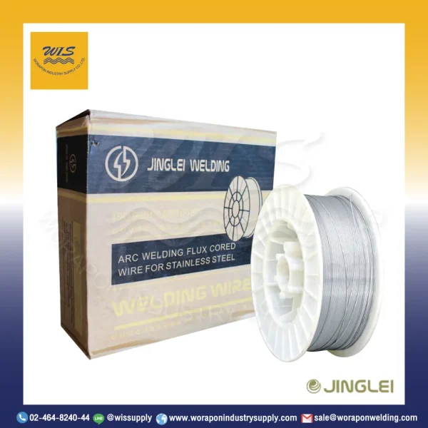ลวดเชื่อมสแตนเลสฟลักซ์คอร์ไวร์ (MIG) JINGLEI GFS-309L ขนาด 1.2 มม. ม้วนละ 12.5 กก.