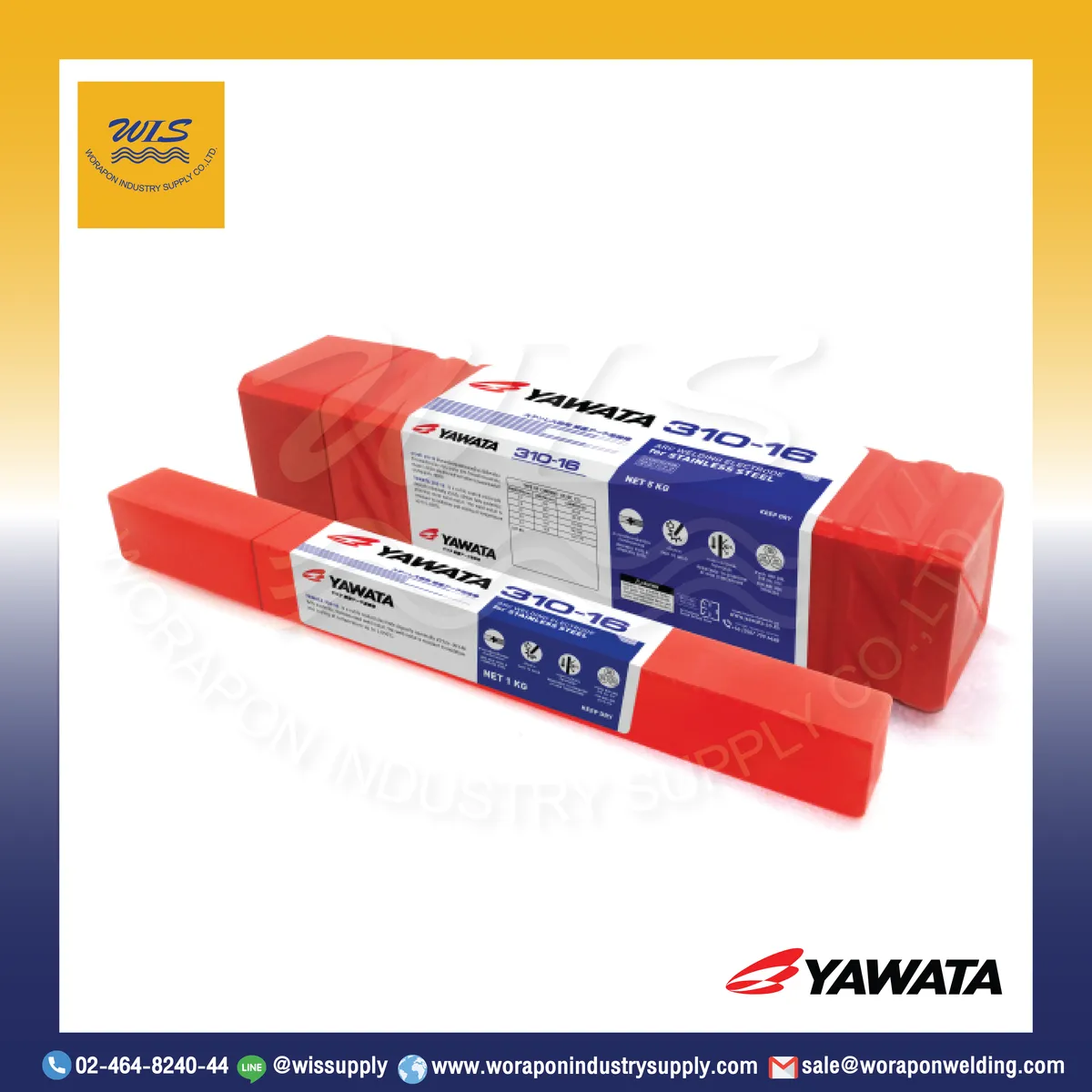 ลวดเชื่อมสแตนเลสไฟฟ้า YAWATA 310-16 2.6 มม. ห่อละ 1 Kg.