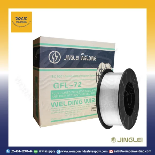 ลวดเชื่อมเหล็กเหนียวฟลักซ์คอร์ไวร์ CO2 (MIG) JINGLEI GFL-72 (E71T-1C) ขนาด 1.6 มม ม้วนละ 15 กก.