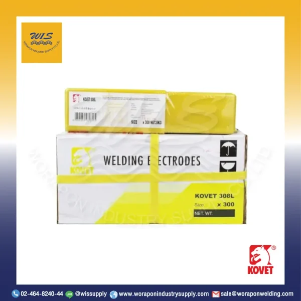 ลวดเชื่อมสแตนเลสแก๊สอาร์ก้อน (TIG) KOVET ER 308L ขนาด 3.2 มม. หลอดละ 5 กก.