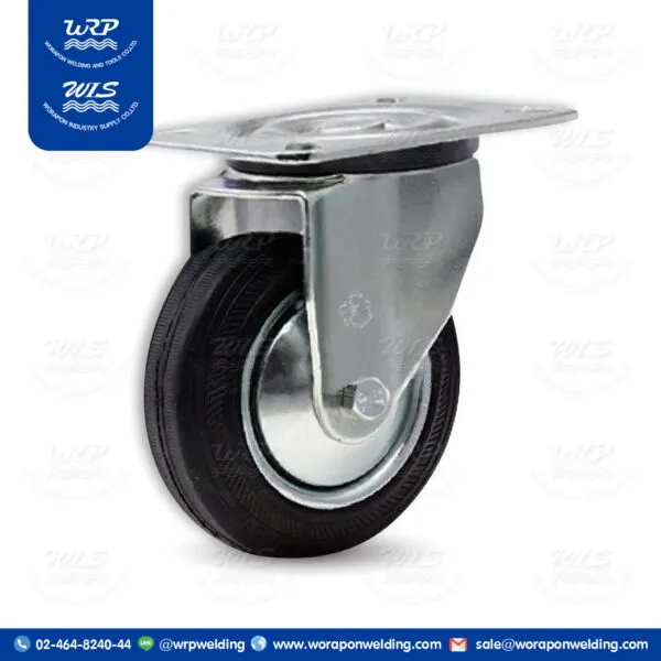 ลูกล้อรถเข็นยางดำ 3” LEON (แป้นหมุน)