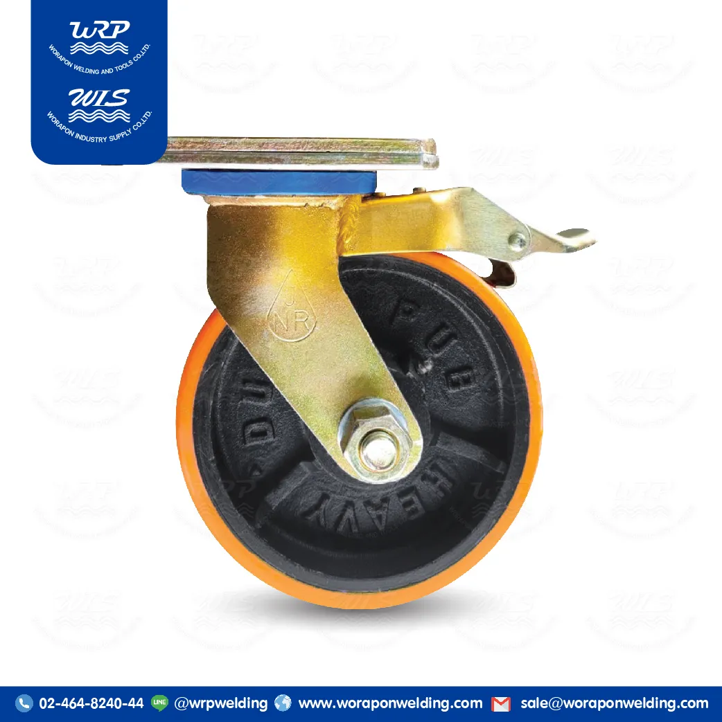 ล้อรถเข็นโพลียูรีเทน งานหนัก JNR R500โพลียูรีเทน 5" JNR R500 (แป้นหมุนมีเบรค)