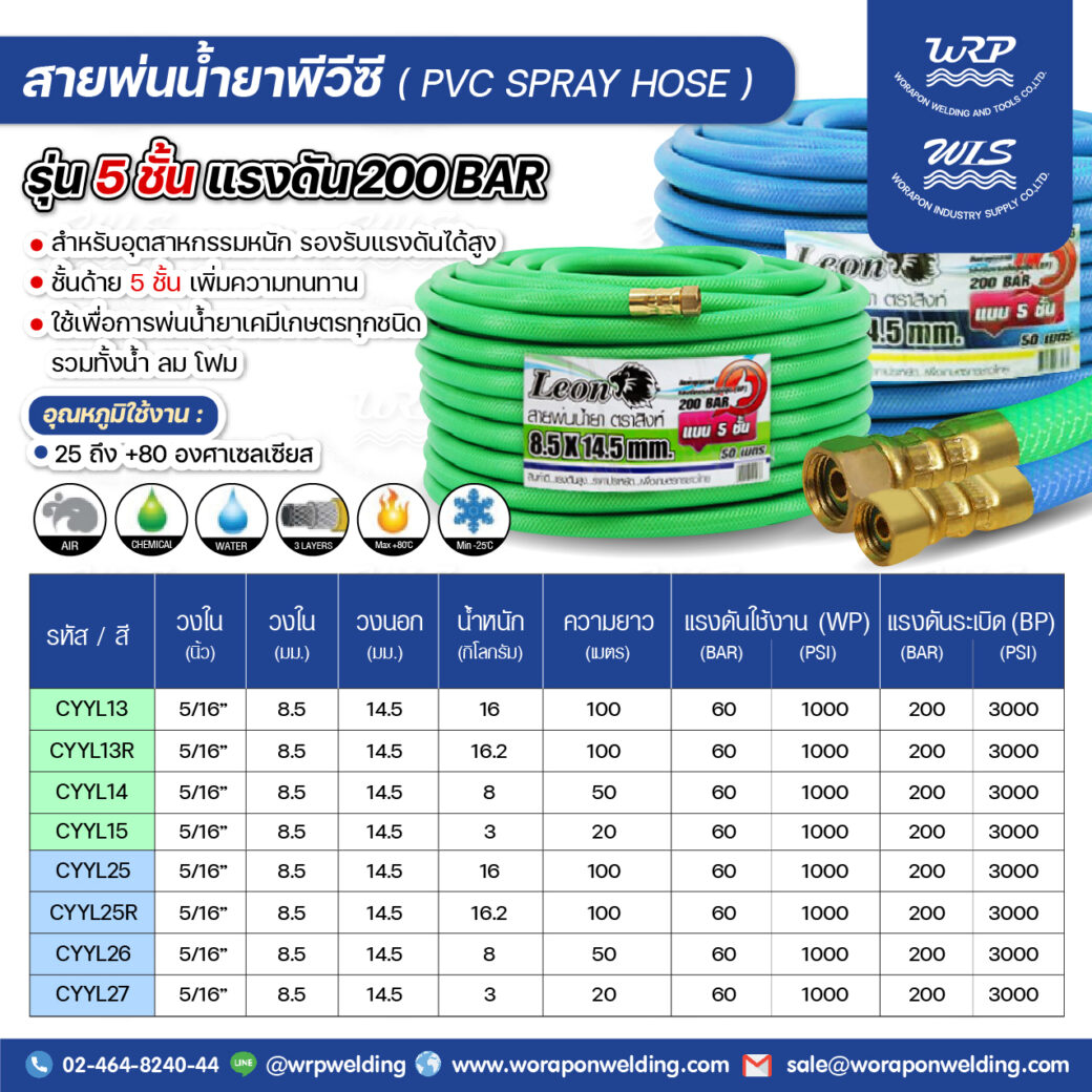 สายพ่นน้ำยาพีวีซี 5 ชั้น LEON - Image 2