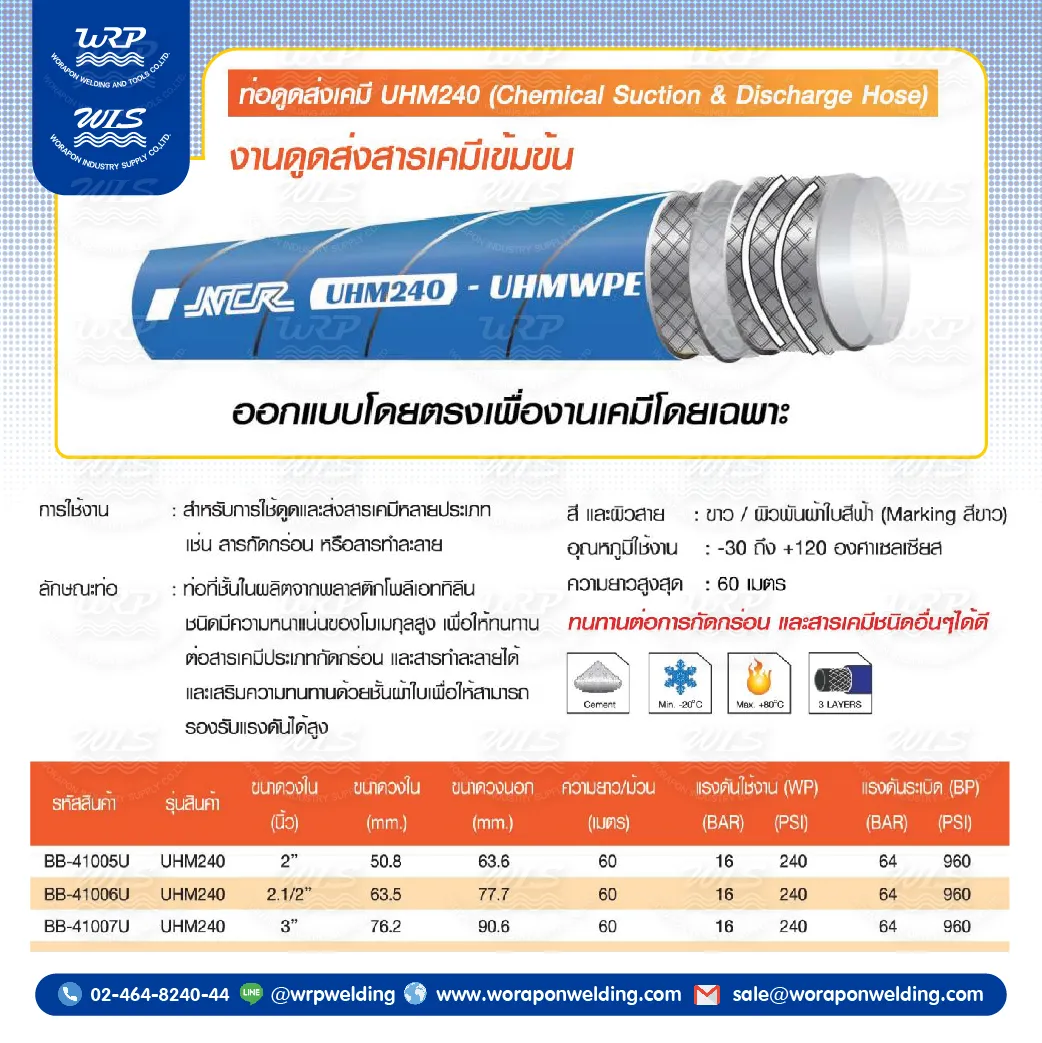 ท่อดูดส่งเคมี NCR UHM240 (งานดูดส่งสารเคมี) - Image 2