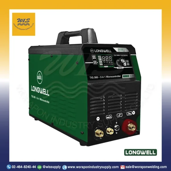 เครื่องเชื่อม Longwell TIG/MMA 300 Microcontroller ที่มีแผงควบคุมดิจิทัลสำหรับ 3 ระบบ พร้อมรองรับไฟแบบ Dual Voltage