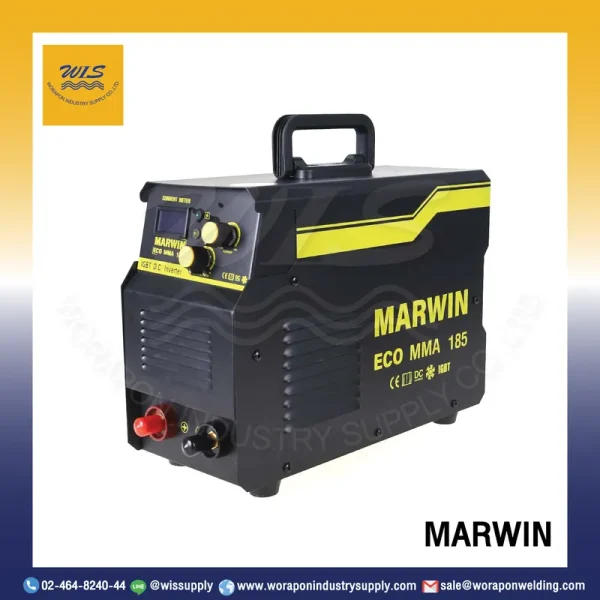 เครื่องเชื่อมไฟฟ้า MARWIN ECO MMA 185 ระบบอินเวอร์เตอร์ 220V. (185 แอมป์) ตู้เชื่อมธูป IGBT เชื่อมลวด 2.6-3.2 มม. รุ่นประหยัดไฟ น้ำหนักเบา
