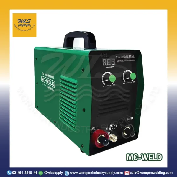 เครื่องเชื่อมทิก TIG 200 MC-WELD คือเครื่องเชื่อม TIG/MMA ระบบอินเวอร์เตอร์ที่ใช้ไฟบ้าน 220V