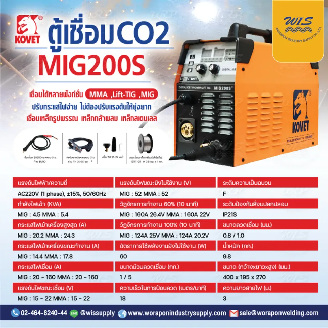 ตู้เชื่อม CO2 MIG200S ตู้เชื่อม CO2 MIG200S